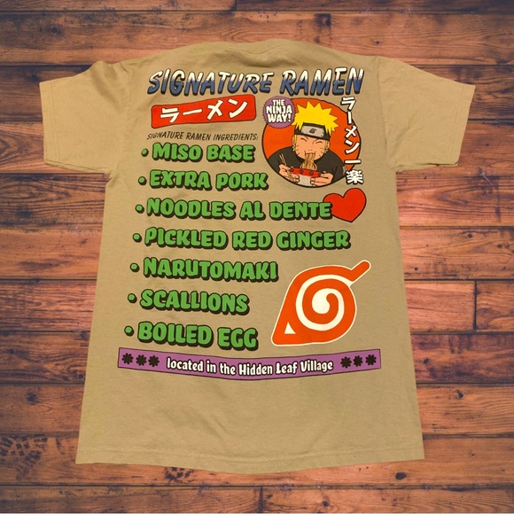 Naruto Shippuden Ichiraku Ramen Shirt Rare Menu Anime Hidden Leaf Villaige - Picture 5 of 6